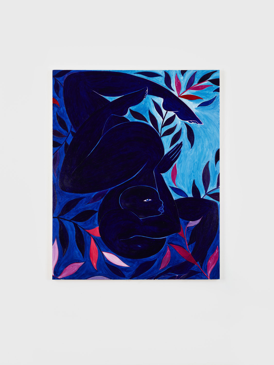Tunji Adeniyi-Jones’ painting ‘Blue Dancer’ is included in the group exhibition ‘Young, Gifted and Black,’ which presents a range of work by artists both well established and new. The show is on display at the Lehman College Art Gallery through May 2.