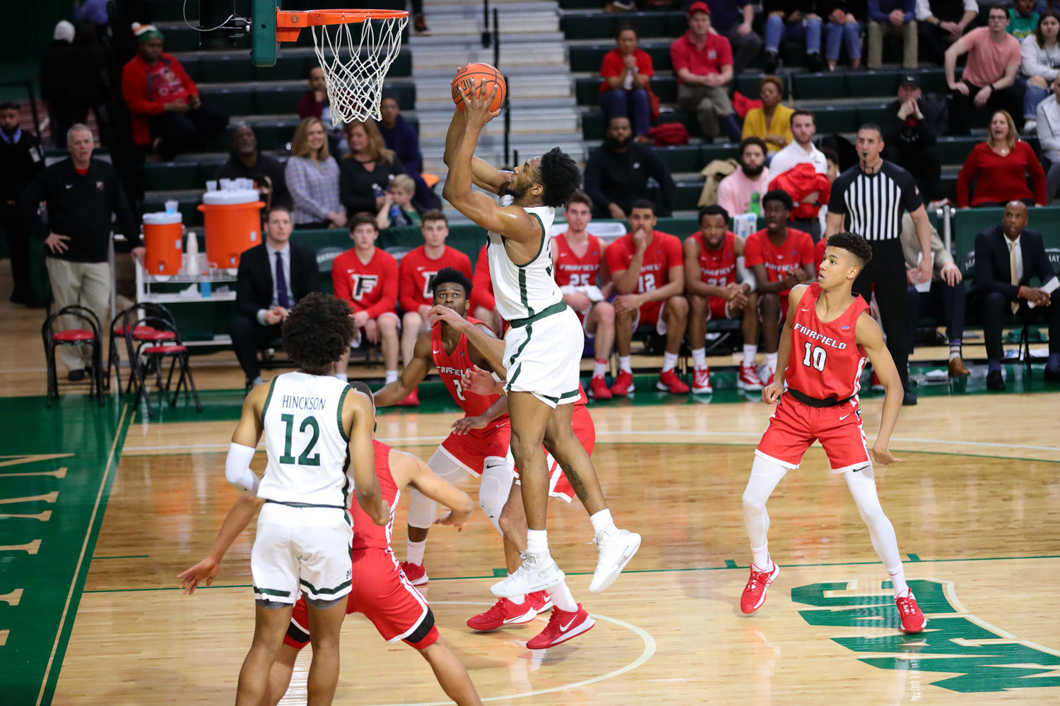 Manhattan’s Pauly Paulicap scored 11 points and pulled down nine rebounds, but it wasn’t enough to prevent the Jaspers from suffering a 66-50 loss to Fairfield last Friday night.
