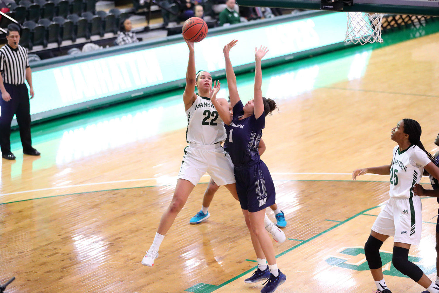 Manhattan junior Courtney Warley was second on the team in scoring (11.6 points a game) and tops in rebounding (8.8 boards per outing) for the Jaspers this season. But she was unable to add to her impressive stats last week when the MAAC tournament was shuttered due to the coronavirus pandemic.