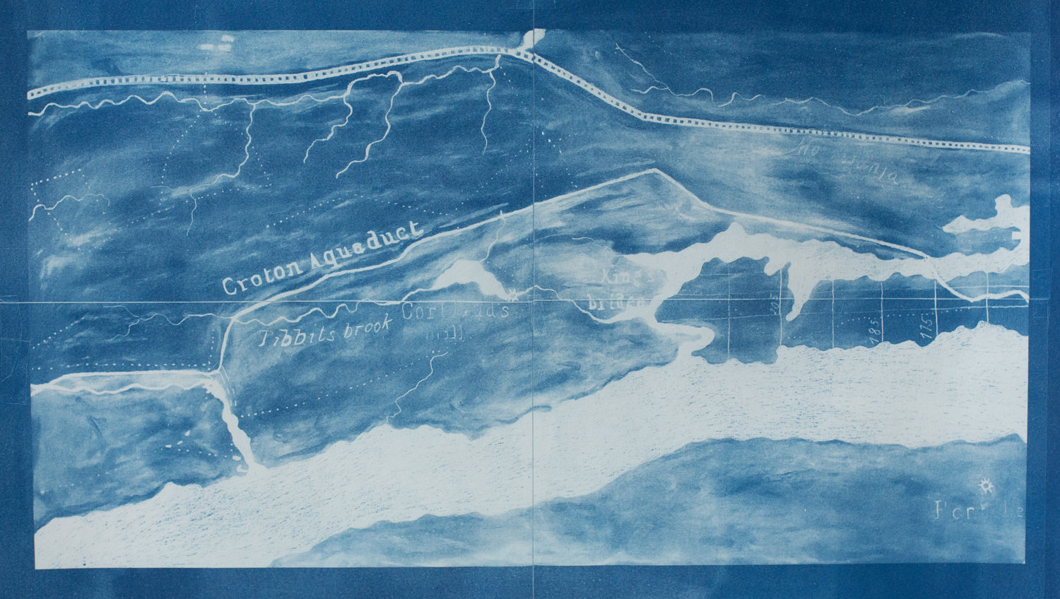 Artist Maya Ciarrocchi’s ‘Aqueduct’ is one of the many sections of her ongoing project ‘Mosholu,’ which traces the history and depictions of the now-covered Tibbett’s Creek.