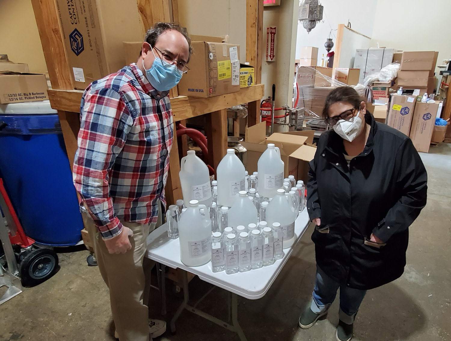 The team at Nahmias et Fils Distillery in Yonkers decided to meet the challenge the coronavirus pandemic posed by ramping up production of hand sanitizer, which has been particularly difficult to find on store shelves. David and Dorit Nahmias, who live in North Riverdale, own the distillery.