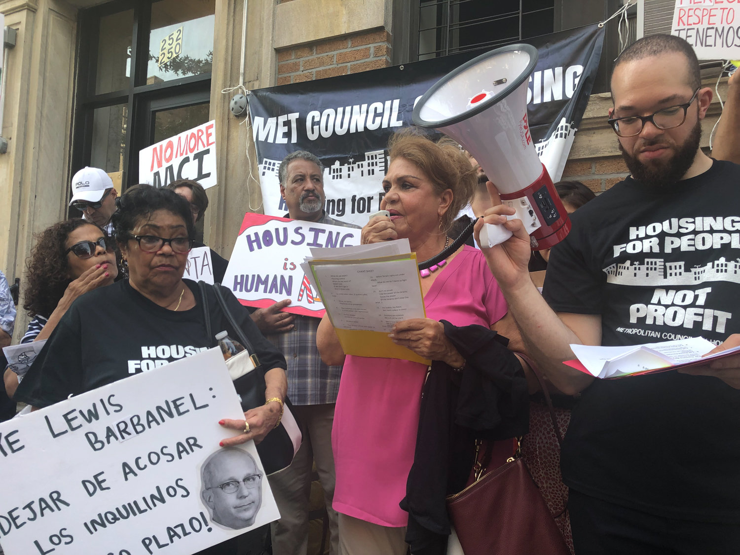 The Met Council on Housing has called for rents to be suspended through the duration of the coronavirus pandemic. While it can’t organize rallies, like the one seen here last year, they have partnered with lawmakers like state Sen. Gustavo Rivera to put pressure on Gov. Andrew Cuomo, who has only restricted evictions during the crisis.