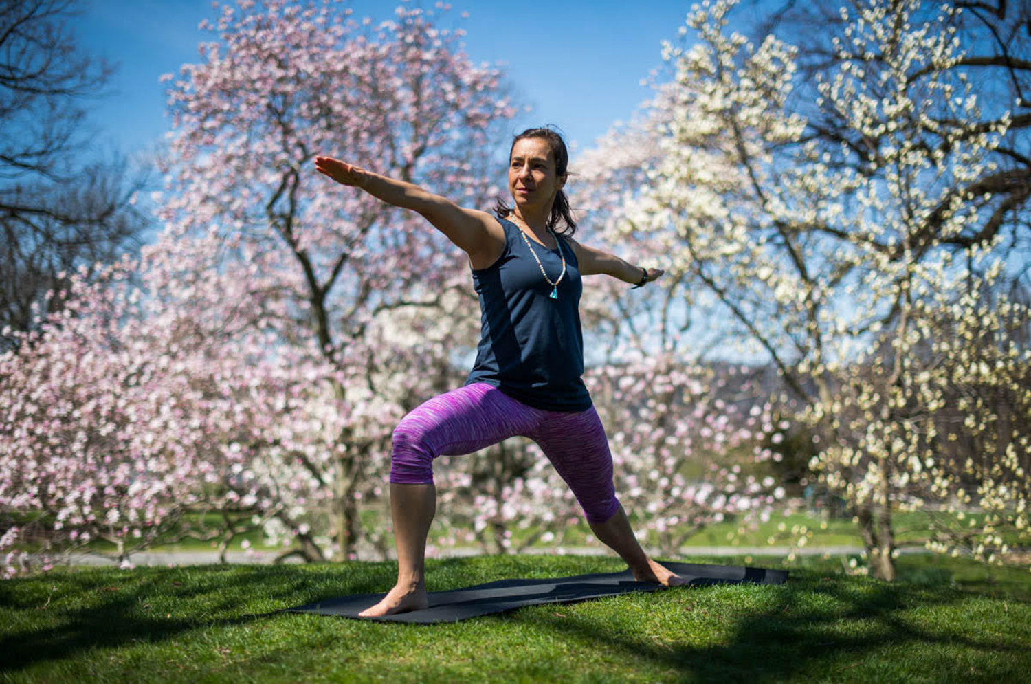 In a time before the coronavirus pandemic, Susie Caramanica would teach yoga on the grounds at Wave Hill. Now, she’s taken her practice online.