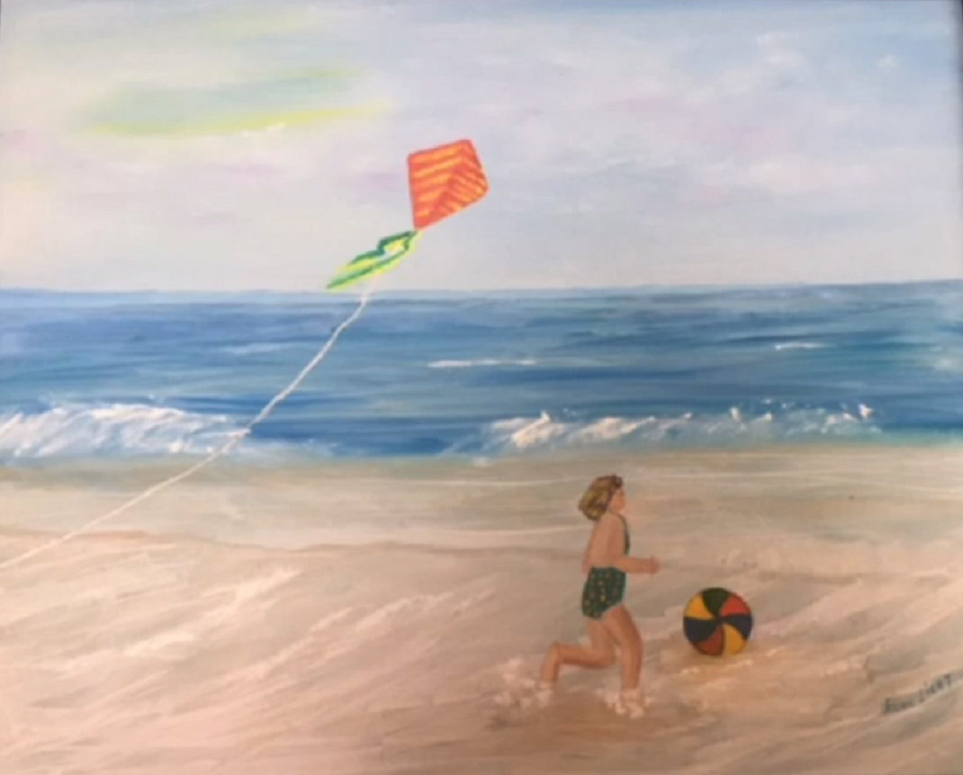 Ruth Licht’s ‘By the Sea’ is one of the few pieces depicting the human form in the Riverdale Art Association’s ‘For the Love of Our Planet,’ a new exhibit presented as an online video. An environmentally conscious exhibit, most pieces depict forms of the world and of nature without showing human presence.
