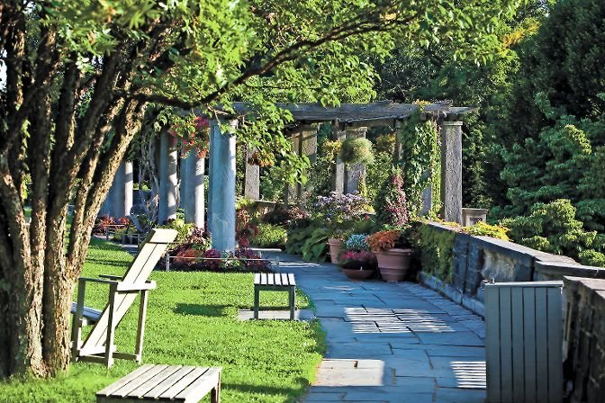 The Pergola overlooks the Hudson River and the Palisades at Wave Hill, a popular spot that will finally become available again when the Independence Avenue gardens reopen July 30. Because the coronavirus pandemic is still ongoing, patrons must purchase tickets in advance.