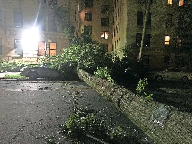 Hurricane Isaias downed hundreds of trees as it swept the northeast Coast, including one near Sedgewick Avenue, which took down power lines and crushed a parked car. More than 20,000 Bronx customers lost power, according to Con Edison, leaving families without lights, air conditioning, or refrigeration for days. Elected officials across the city criticize the company for a lack of preparation before the storm.