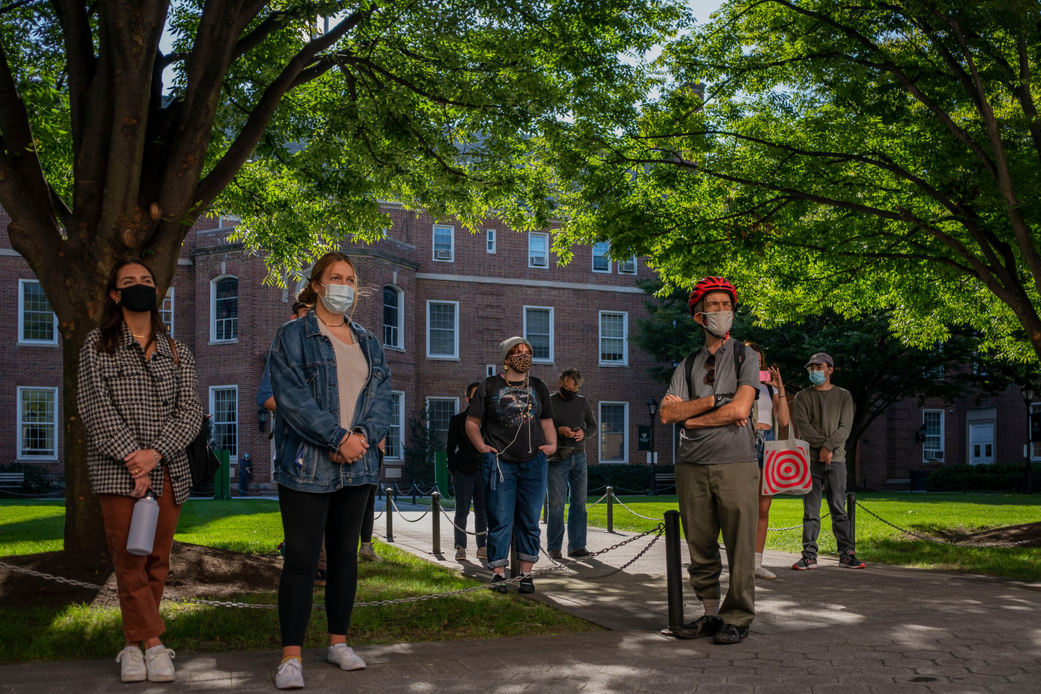 Although they also had the option to attend remotely, a small but steady crowd gathered at Manhattan College’s Smith Auditorium for a ‘shoe strike,’ a protest calling for action on climate change.