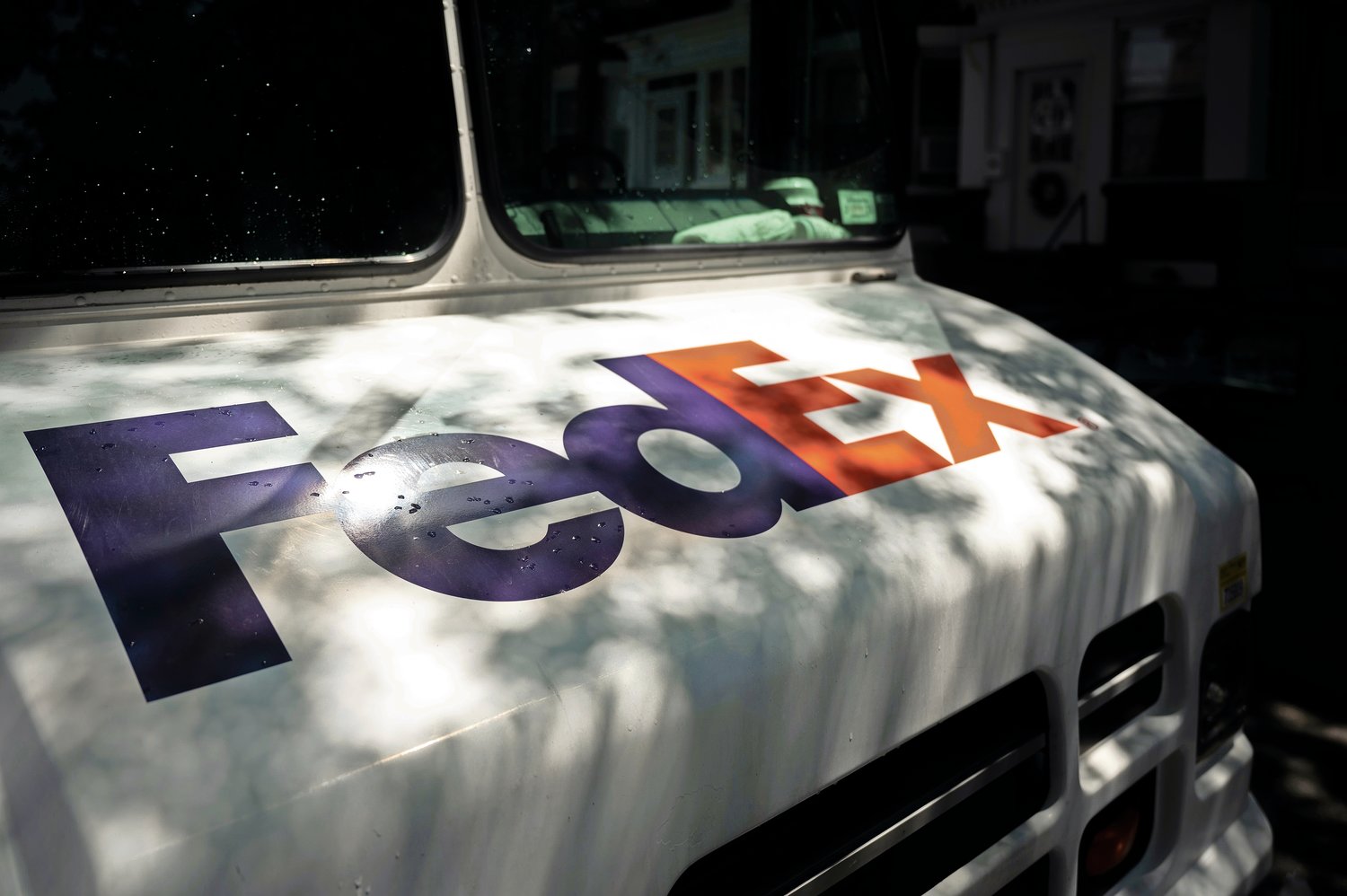 A FedEx out for delivery in Kingsbridge.