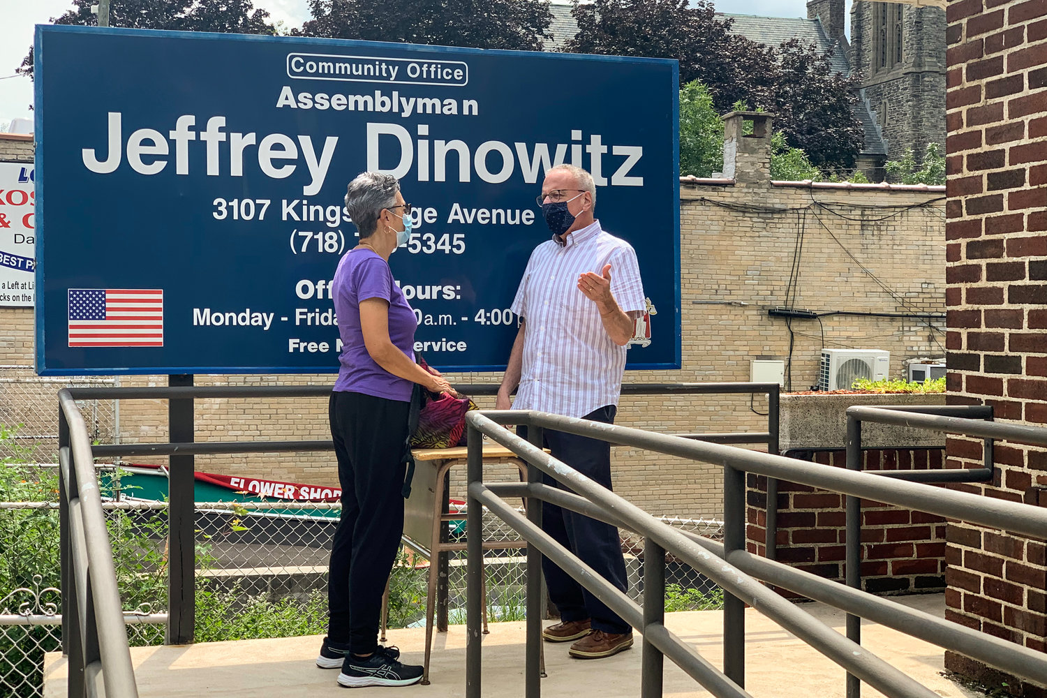 While Assemblyman Jeffrey Dinowitz would like to welcome constituents inside his office, the lawmaker and his team have maintained an outdoor set-up. When constituents are finally allowed back in, Dinowitz wants to make sure they’re fully vaccinated.