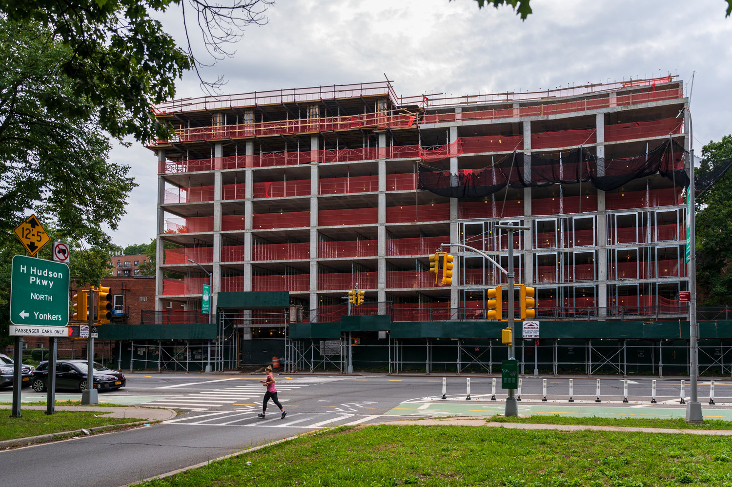 The seven-story building at what was once known as 5278 Post Road has gone vertical rather quickly after weeks of hammering away at a massive mountain of rock originally found there. The project, now known as 6327 Broadway, is one of two within blocks of each other being developed by Stagg Group.