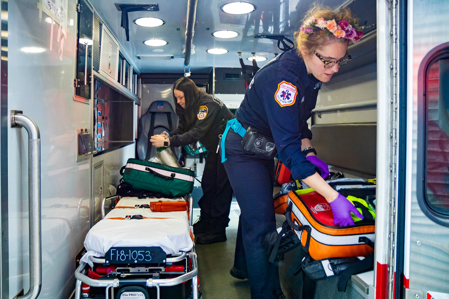 Jolissa Mendez, left, and Hasnie Ahmetaj are two paramedics assigned to an EMS unit that will no longer permanently serve the greater Riverdale area starting in October.
