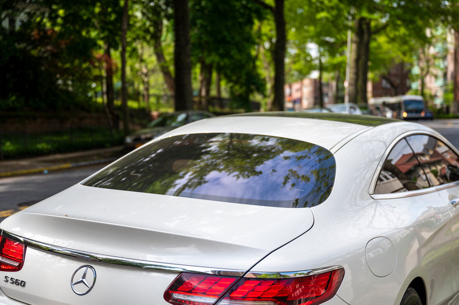 A Mercedes-Benz parked in the Northwest Bronx on Monday, May 16, 2022.