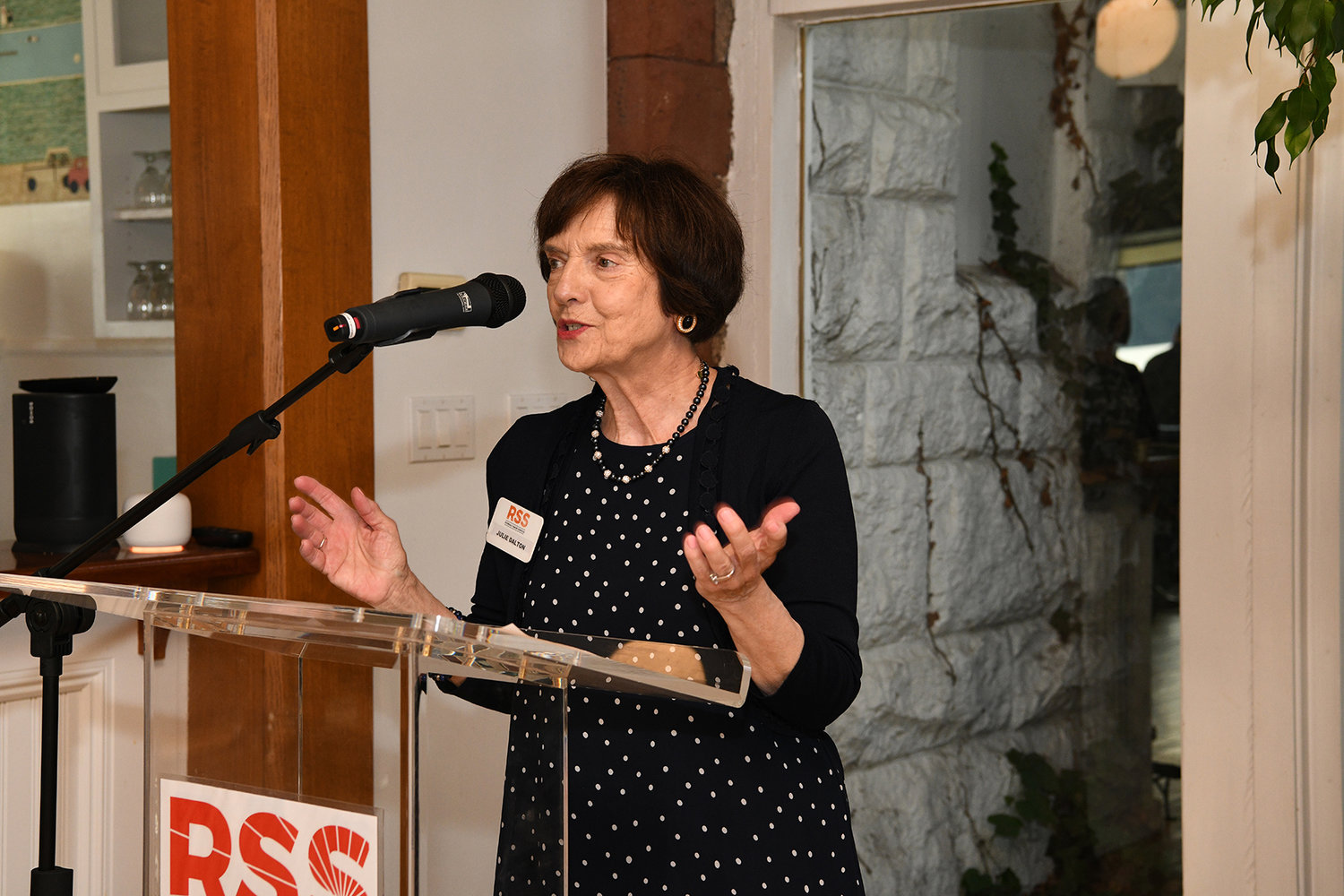 RSS Center for Ageless Living executive director Julie Dalton thanks members and politicians for their work on the collaboration with Horace Mann School during its annual gala at the Riverdale Yacht Club off the Hudson River. As part of the center's 48th celebration, RSS honored Horace Mann School head Thomas Kelly for his efforts in starting a technology initiative between RSS and the school, using a $25,000 state legislative initiative spearheaded by Assemblyman Jeffrey Dinowitz.  That initiative also is used to enhance existing volunteer and promotion programs for the center.