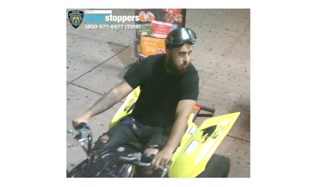 A person wanted by police in connection to an assault on July 30 is shown in a CrimeStoppers surveillance photo. Police are asking the public for help in identifying him.