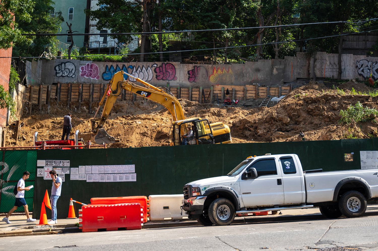 Excavation is underway at 215 and 229 West Kingsbridge Road, where owner Paul Durgaj has filed permits to build two mixed-use residential buildings, bringing 60 new market-rate apartments to Kingsbridge Heights.