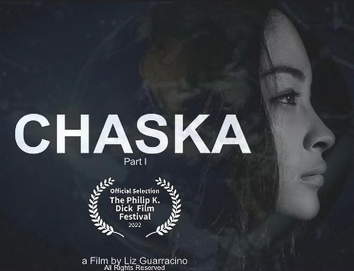 A poster shows Liz Guarracino's trailer for "Chaska," whose trailer was chosen for The Philip K. Dick Festival at the Museum of Moving Images in Astoria.