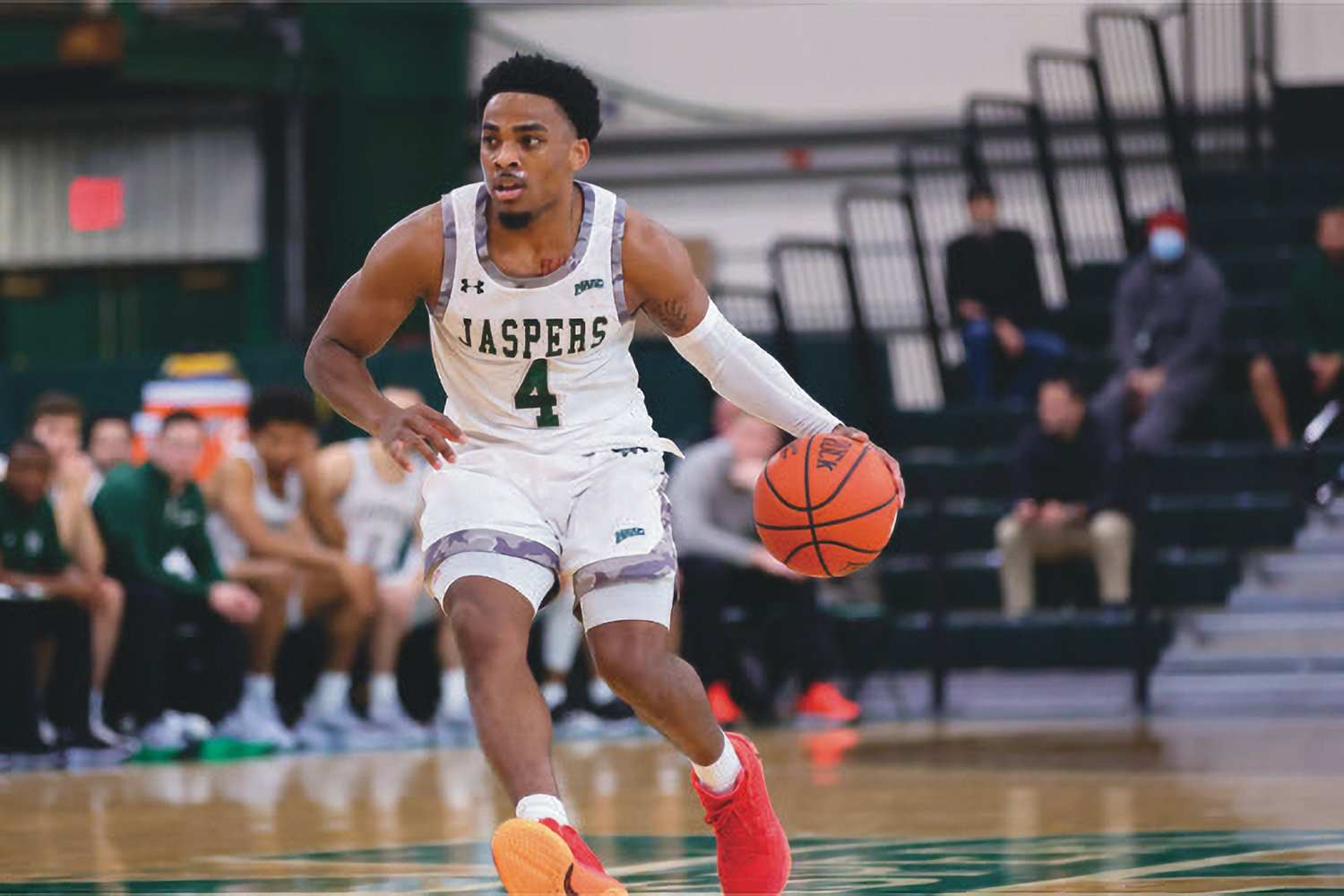 Samir Stewart had to do a lot to keep Manhattan afloat before they ultimately fell to Bryant in overtime. Stewart finished with a career-high 35 points.