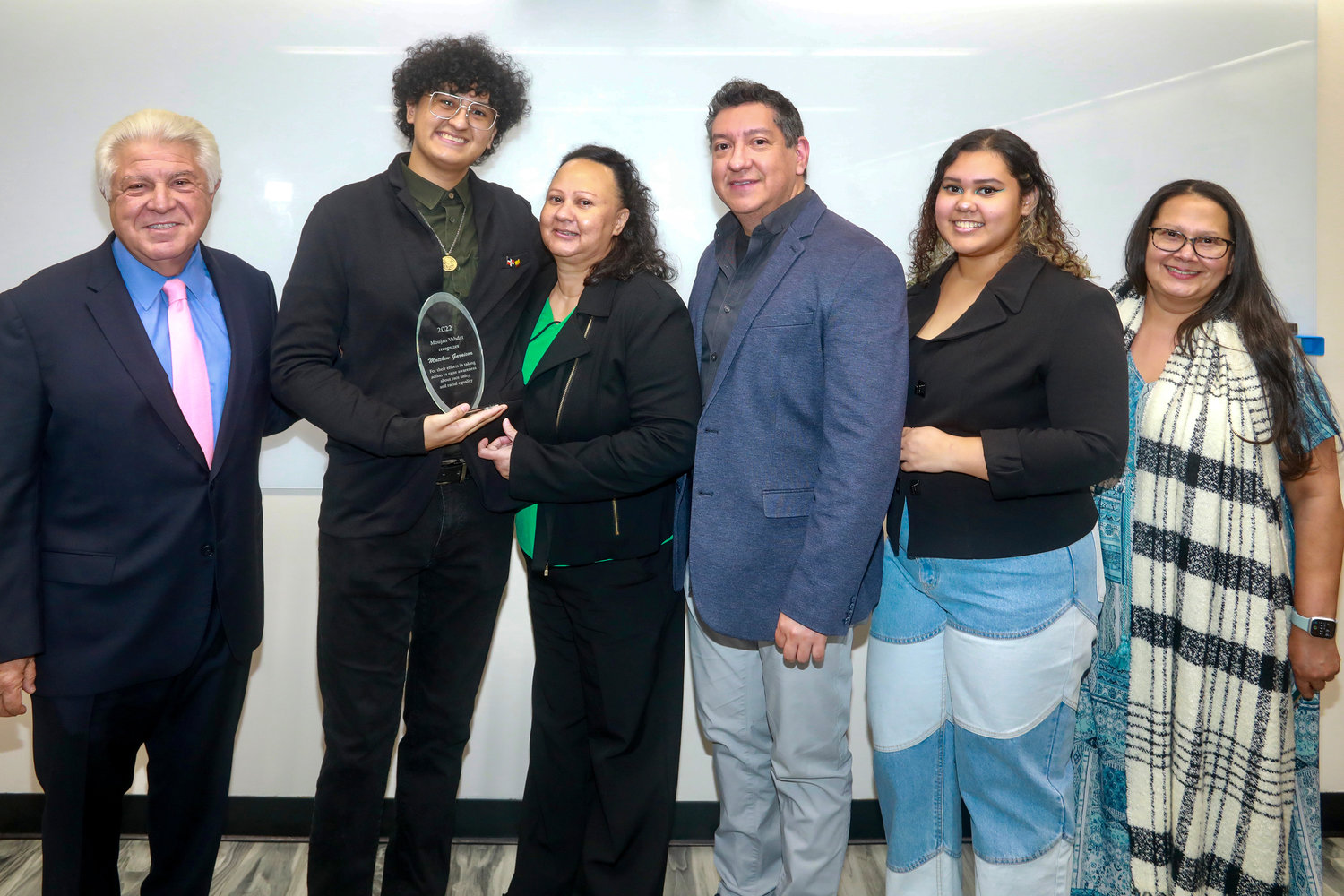 Matthew Garaicoa, a Lehman College student, is the winner of the inaugural ‘Race Unity Award.’ Moujan Vahdat one of the city’s largest landowners and founder of Elmo Realty Co., created the competition to increase race unity.