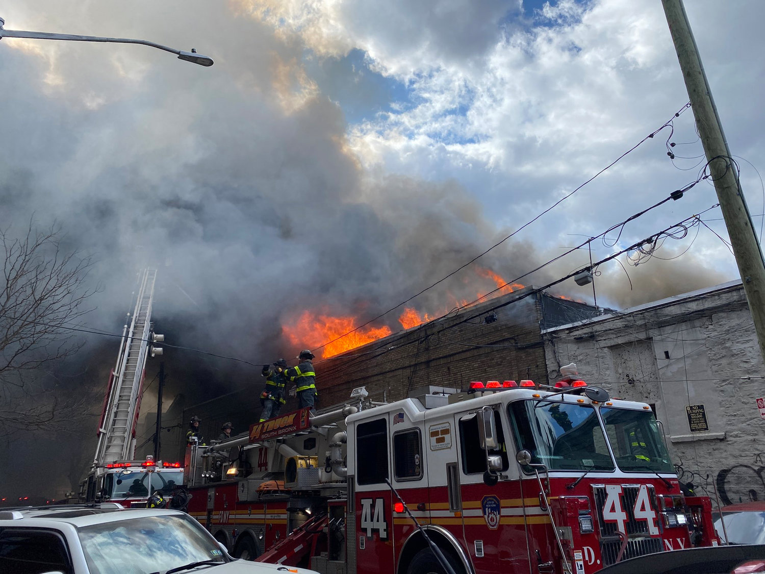 A five-alarm fire broke out on Sunday, March 5 at 2096 Grand Concourse between East 180th Street and East 181st Street. It left seven people with injuries ranging from minor to serious.