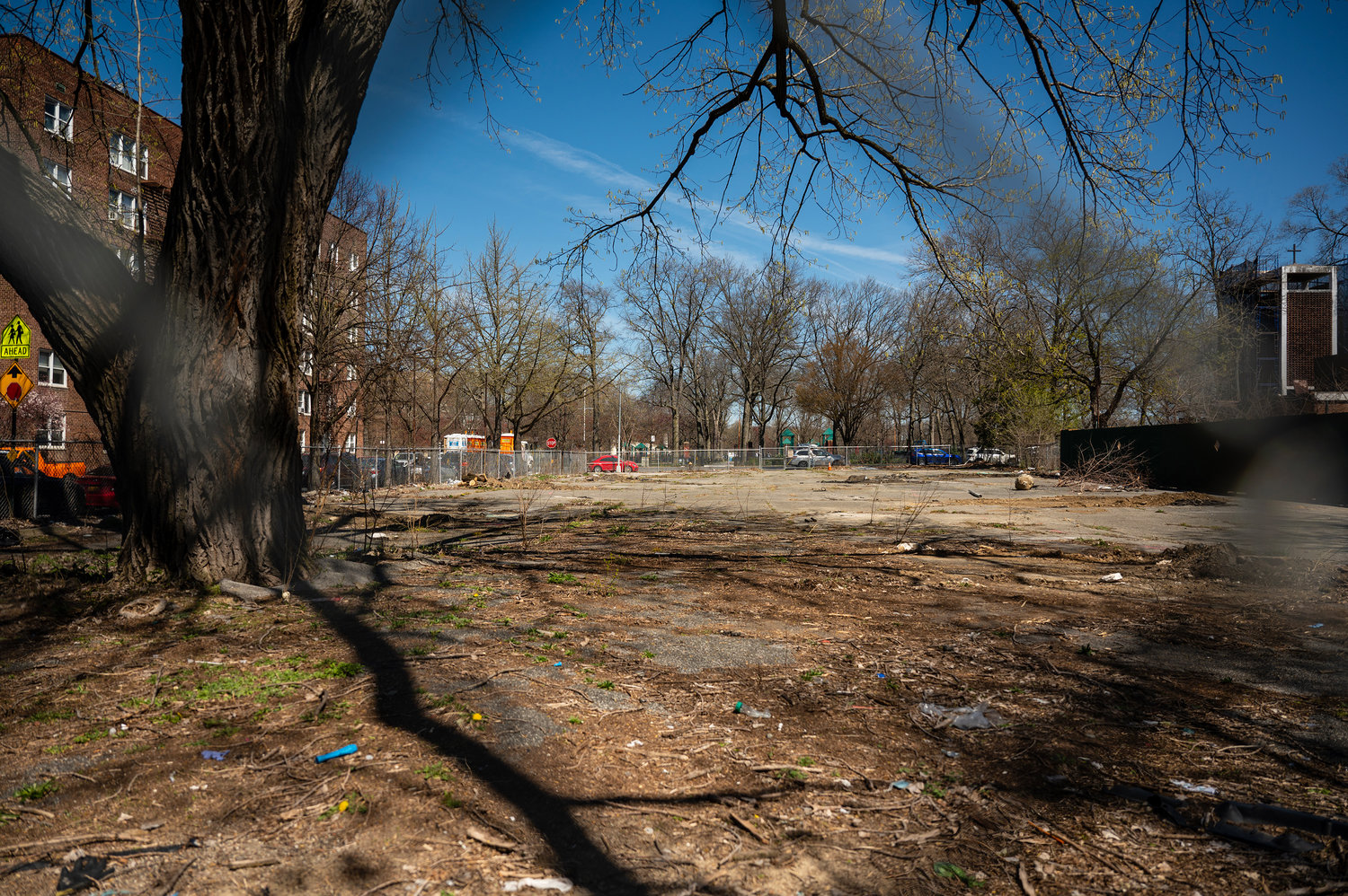 The parking lot that once served the Church of the Visitation roughly overlaps the half-acre parcel purchased by the School Construction Authority last summer.
