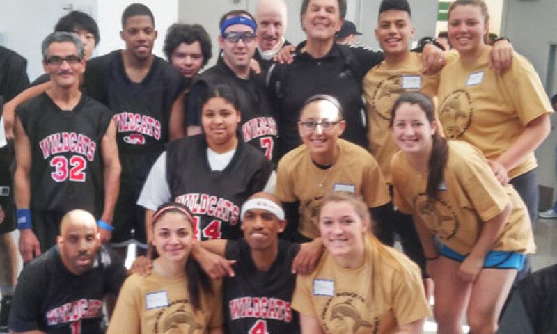 This past weekend the College of Mount Saint Vincent once again hosted the New York regional Special Olympics basketball competition in its gymnasium. Above, participants from a past competition.
