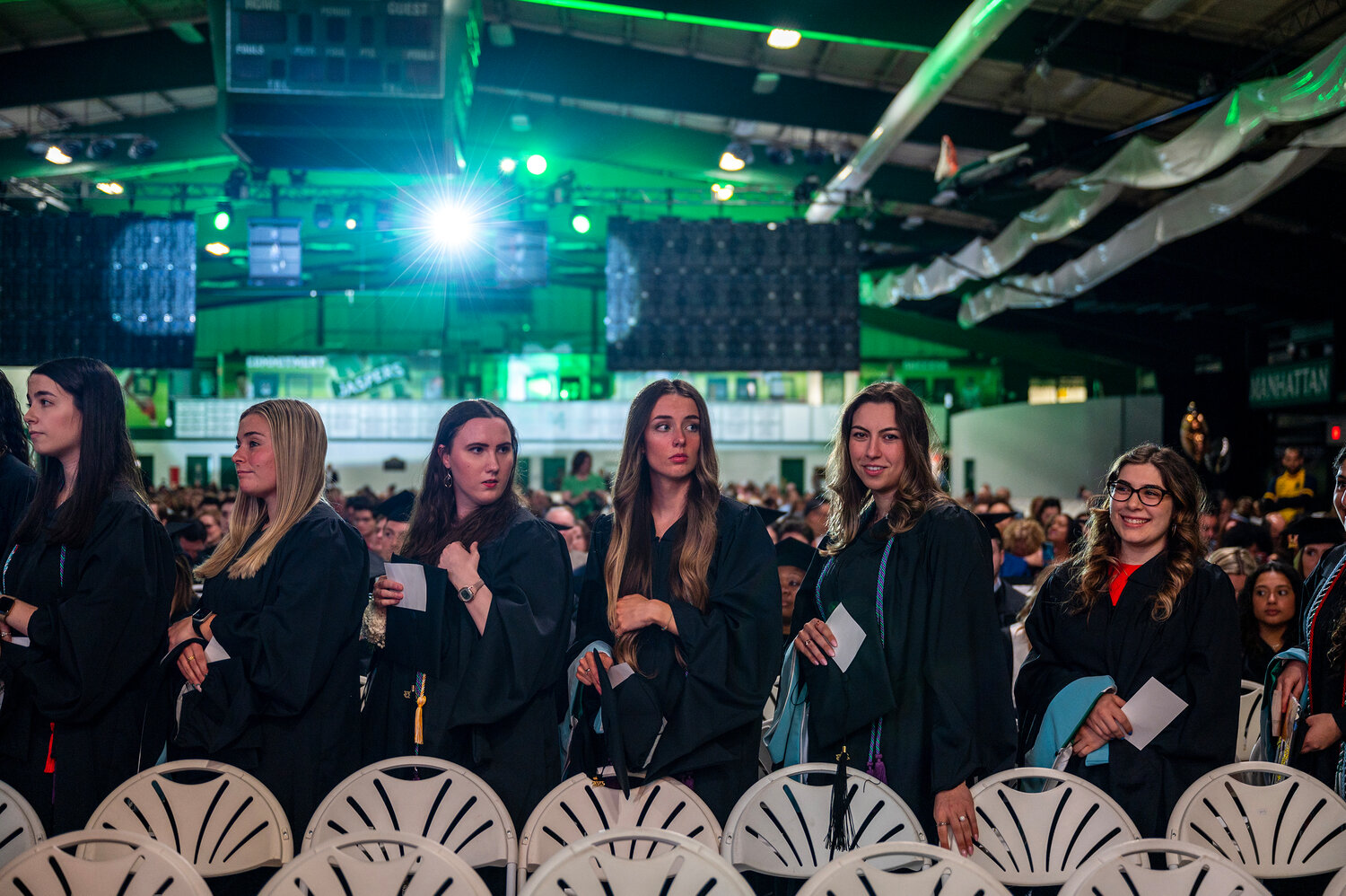 Manhattan College graduate students line up to receive their diplomas during Wednesday’s commencement ceremony. The keynote speaker was former fire department commissioner Daniel Negro, who led a workforce of over 17,000 uniformed and civilian members during former Mayor Bill de Blasio’s administration.