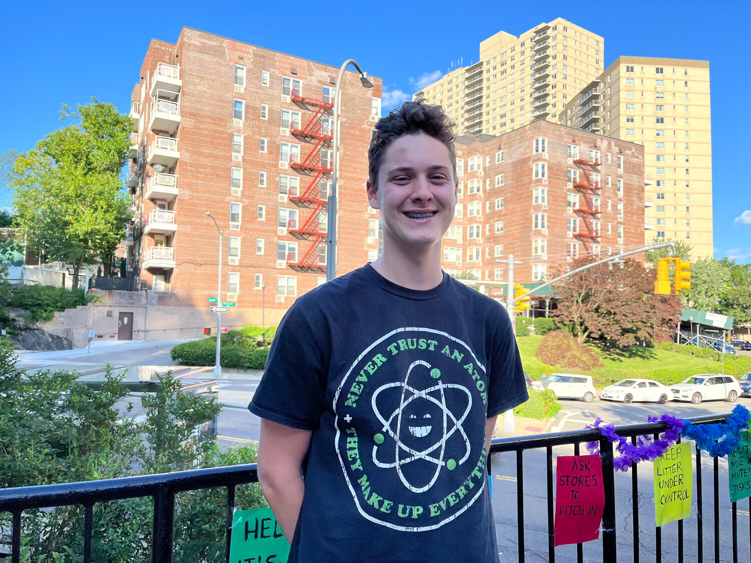 Zach Brem, a 16-year-old volunteer with the Spuyten Duyvil community garden, helped out with the 14th anniversary of the garden on July 30.