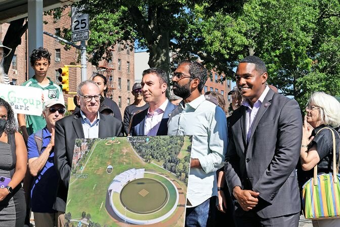 Queens Councilman and Chair of the Parks Committee Shekar Krishnan joined local electeds in sharing his opposition to the proposed stadium. He warns this proposal has implications citywide when it comes to our parks.