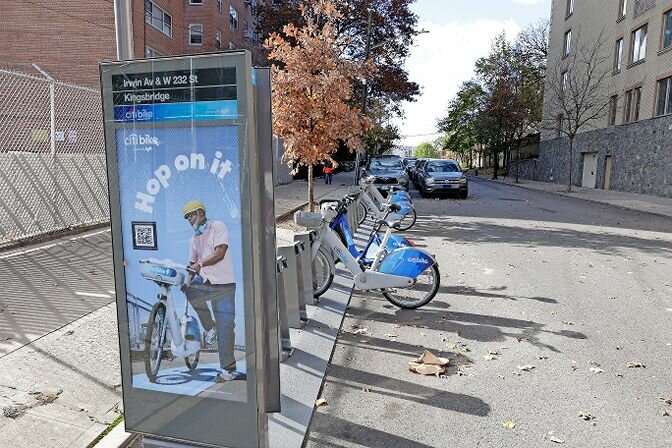 Four Citibikes are left in the station at Irwin Avenue and West 232nd Street in Kingsbridge. It is among the first stations to go up in the northwest Bronx.