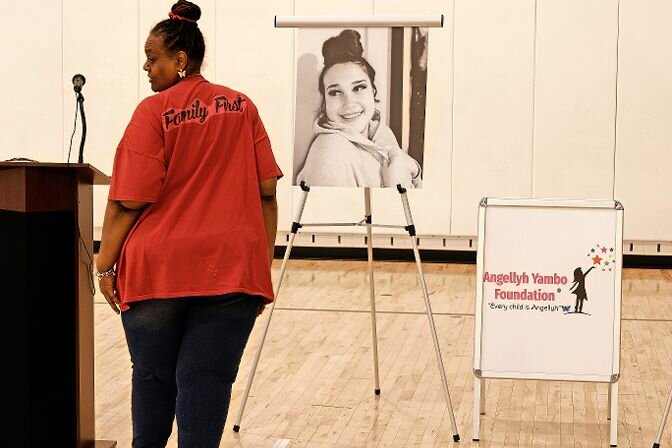 Mary Hernandez, Angellyh Yambo’s aunt and head of the foundation, held a summit at La Central YMCA last Friday. Pamela Hight of Everytown/Moms Demand Action who lost two sons to gun violence.