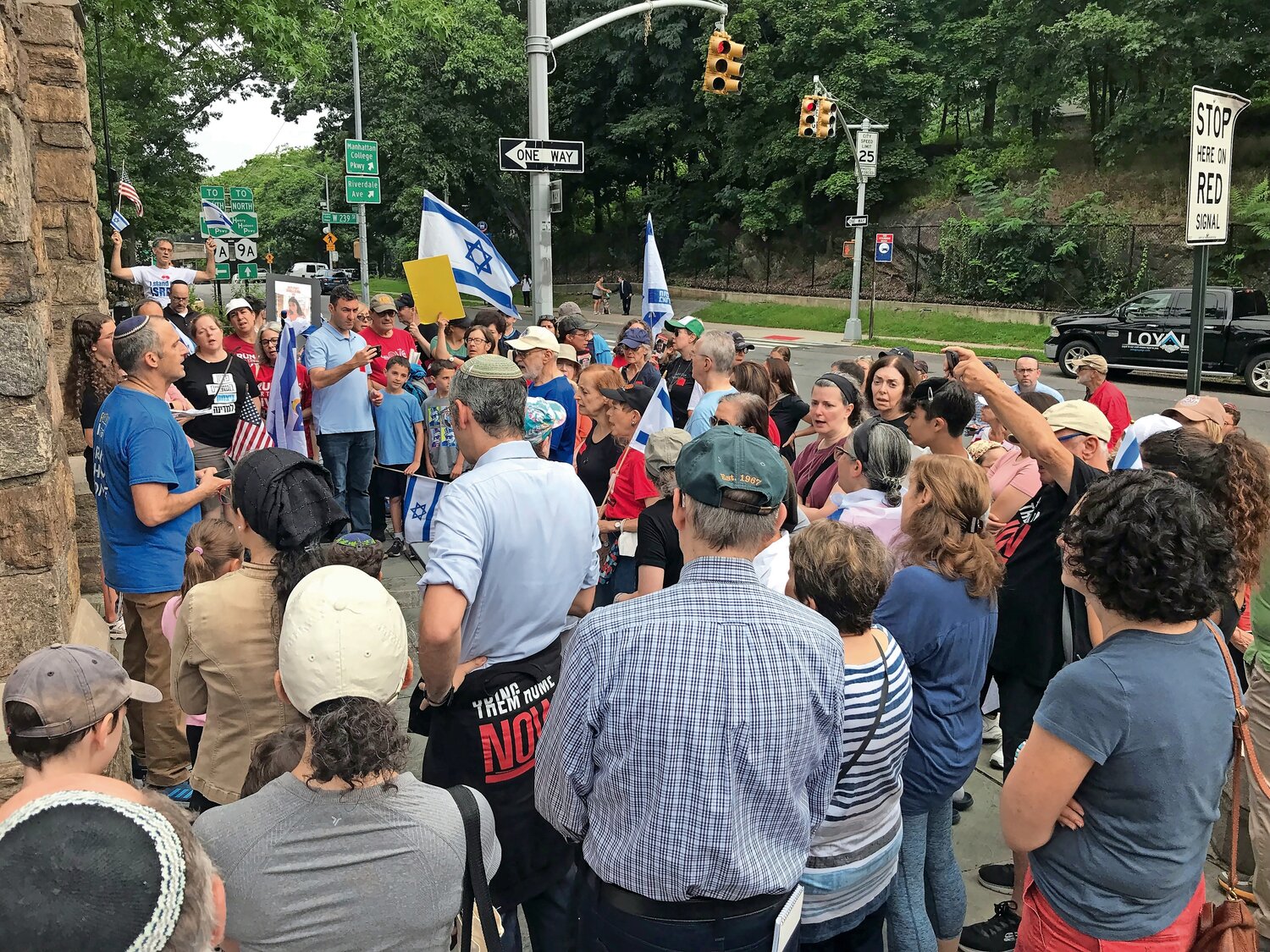 Mourners gather at the Bell Tower to remember the six Israeli hostages found dead in Gaza.