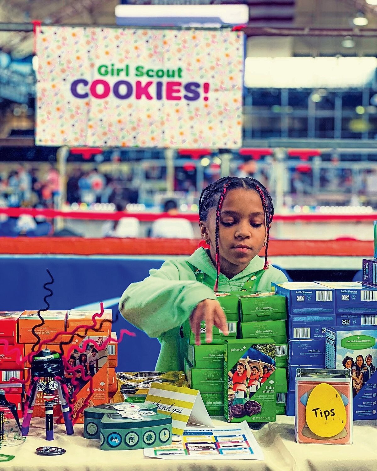 Naomi has been selling Girl Scout cookies since she was five years old.
