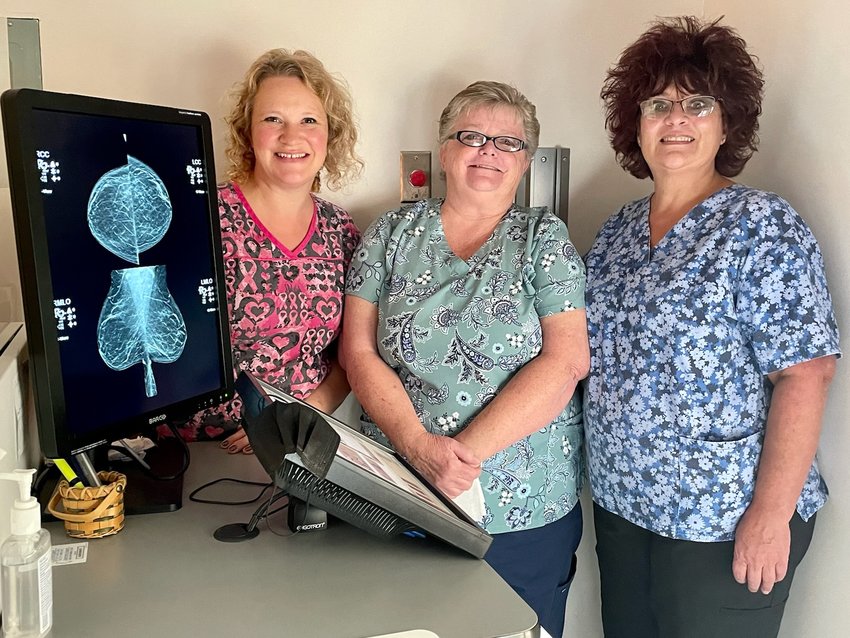 Friendly faces at Mohawk Glen Radiology greet and care for patients with compassion as they use the latest 2D and 3D technology to help combat breast cancer with early detection. From left: Mammography Technicians Katie Tarkowski, Carolyn Smith and Tammy Amo.