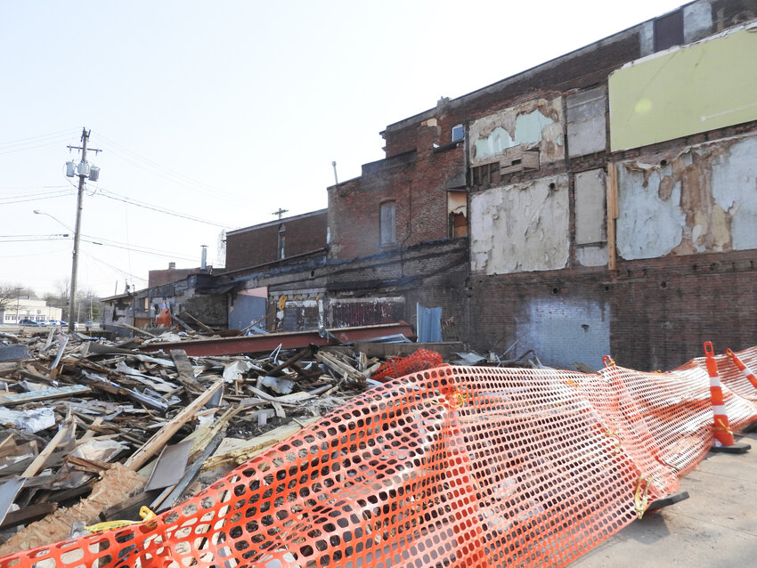 The former Madison House was demolished in December and due to circumstances, the debris has sat since then