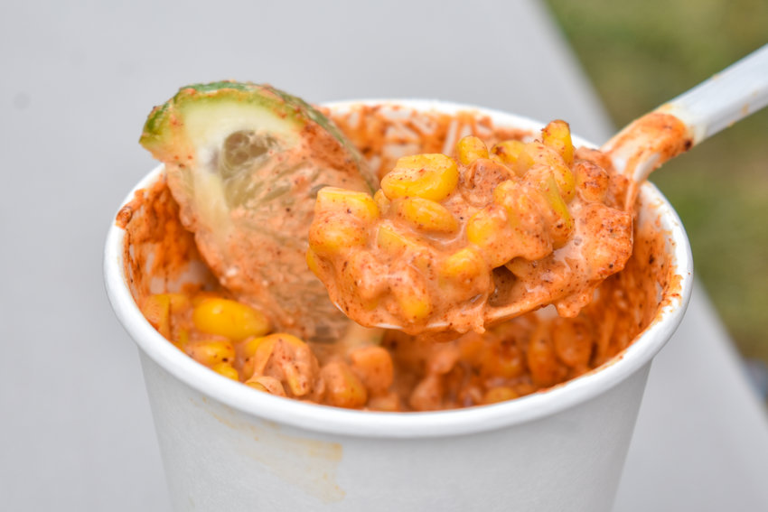 $8 Mexican street corn in a cup at the NYS Fair.