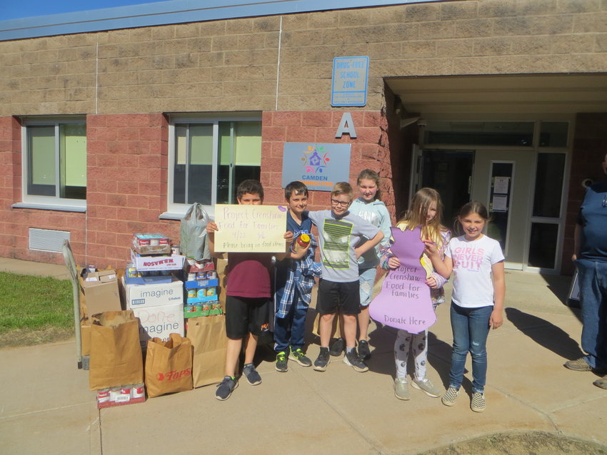 Students in the fourth grade Book Club at McConnellsville Elementary recently held a food drive for those in need in their community after reading the book, &ldquo;Crenshaw.&rdquo; (Photo submitted)