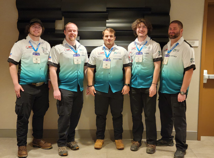 Members of the Mohawk Valley Community College Aviation Team, from left: Nicholas Gross, Nicholas Watkins, Michael Szczesniak, Nicholas Maw, and Brock Cottrell, recently competed at an event in Dallas, Texas.