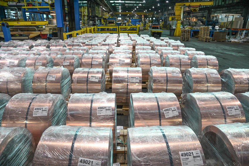 READY TO ROLL &mdash;&nbsp;Bundles of copper await shipping in this Revere Copper Products file photo. The company, in the midst of a pair of capital projects to add to its production capacity, is urging officials to help it be better able to compete with government-subsidized companies in China.