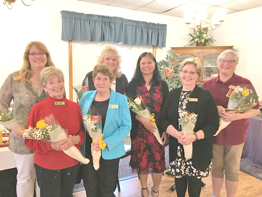 NEW OFFICERS &mdash;&nbsp;The Zonta Club of the Oneida Area recently installed club officers and directors for the new year. From left: Debbie Vecchio, D2 area director; Sandy Finley, historian; Carol Bandlow, recording secretary; Sue Pulverenti,  corresponding secretary; Maria Schmitt, treasurer; Karen Puglisi, Vice President; Cindy Thurston, director. Not shown are Jean Halpern, director; and Fay Eastwood, chapter  president.