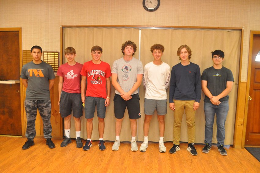 Several area teenagers have been selected to particpate in the Boys&rsquo; State program at Morrisville State College later this month. From left: Vincent Kelpadio, of Rome Free Academy; Joseph Gogola and Nicholas Heselton, both from Clinton High School; Dominic Ambrose and Tyler Barth, both from New Hartford Senior High School; Jack Elliott, of Waterville High School; and Darren Pratt, from RFA. Missing from the photo are Luke Williams, of Notre Dame Junior/Senior High School; and Zachary Boisen, of RFA.