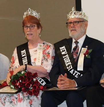 TOPS New York State King Paul Wilson, seated next to the New York State Queen at the organization&rsquo;s State Recognition Days, held June 3 and 4 in Auburn.