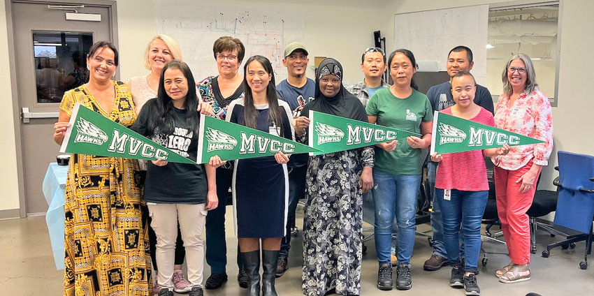 Indium Corporation employees celebrate their successful completion of MVCC&rsquo;s English Language Learner program, which they were able to complete on-site before or after their shifts.