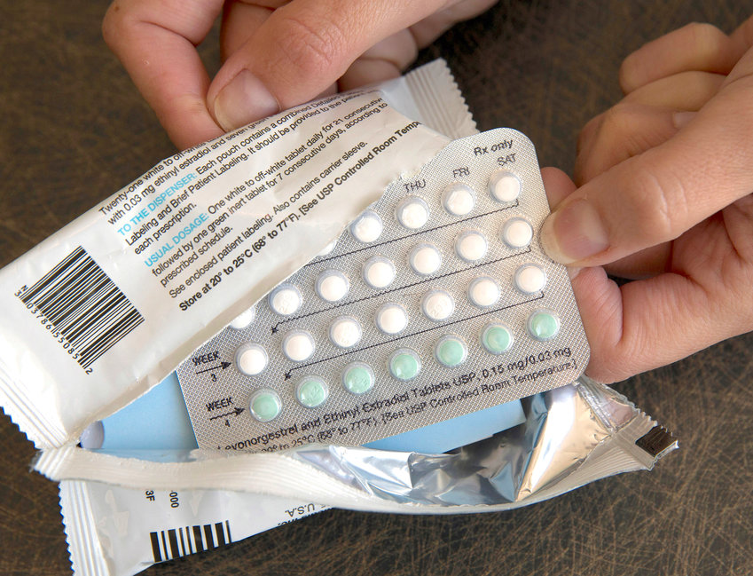 A one-month dosage of hormonal birth control pills is displayed in Sacramento, Calif. A drug company is seeking U.S. approval for the first-ever birth control pill that women could buy without a prescription. The request from a French drugmaker sets up a high-stakes decision for the Food and Drug Administration amid the political fallout from the Supreme Court&rsquo;s recent decision overturning Roe v. Wade.