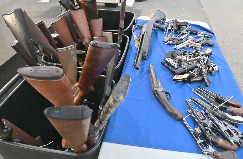 84 firearms were turned in to law enforcement at a gun buy-back event last year hosted by the attorney general&rsquo;s office and the Rome Police Department.