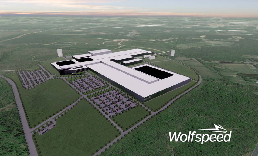 Wolfspeed selects Chatham County, North Carolina for world&rsquo;s largest Silicon Carbide Materials facility. Above, an artist&rsquo;s rendering shows what the new facility could look like.
