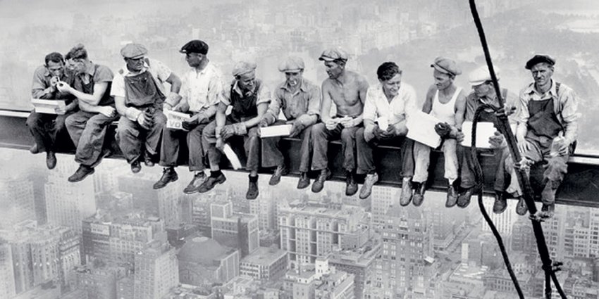 The iconic Charles C. Ebbets photograph, &lsquo;Lunch Atop a Skyscraper.&rsquo;