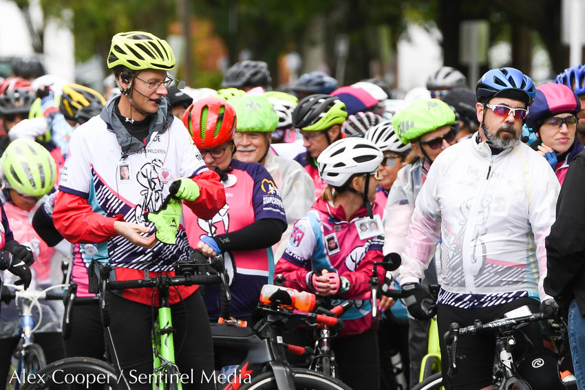 Riders prepare to ride again after a break during the 24th annual Ride For Missing Children on Wednesday, Sept. 28 outside of Gregory B. Jarvis Middle School in Mohawk.