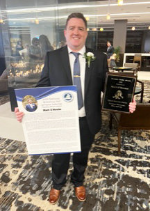 Adirondack Central School 2009 graduate Matt O&rsquo;Rourke after being awarded the Upstate New York Chapter of the National Wrestling Hall of Fame&rsquo;s 2022 Stanbro Media Award.