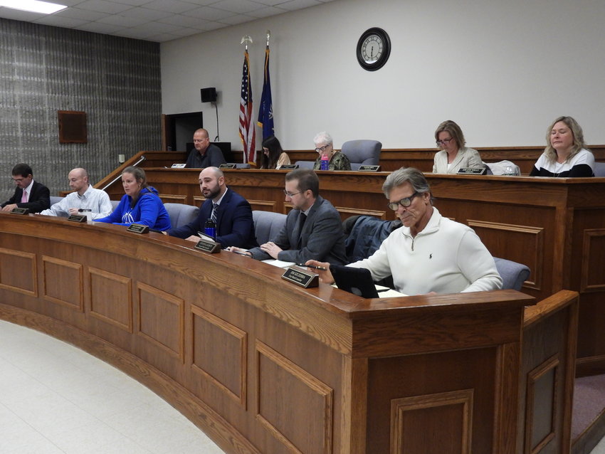 Members of the Oneida Common Council meet on Tuesday in the Council Chambers at Oneida City Hall. Among items before the council included a proposal to exceed the state&rsquo;s property tax cap if necessary as well as a six-month moratorium on new smoke shops in the city.