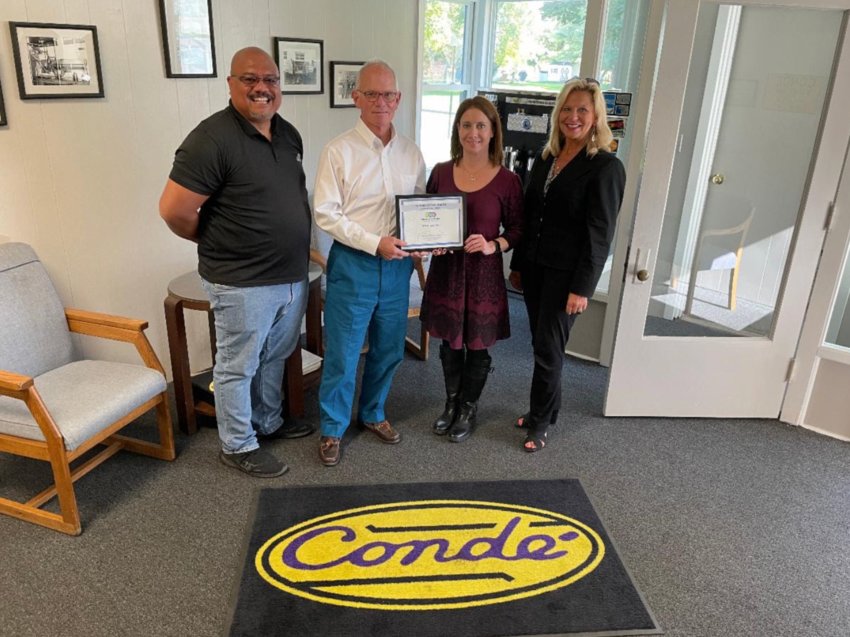 The Greater Oneida Chamber of Commerce has announced that Westmoor Ltd, 906 W.  Hamilton Ave. in Sherrill, has been named as the chamber&rsquo;s Member of the Month for September. From left: Jon Rose, chamber board member; Robin Hendry, owner of Westmoor Ltd.; Rachel Siderine, chamber president; and Doreen Borders, chamber board member.